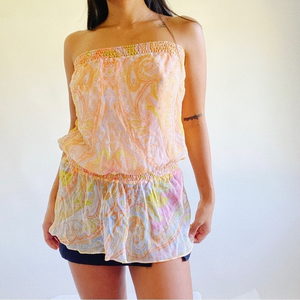 Laundry by Shelli Segal Sleeveless Silk Top Size Small Orange